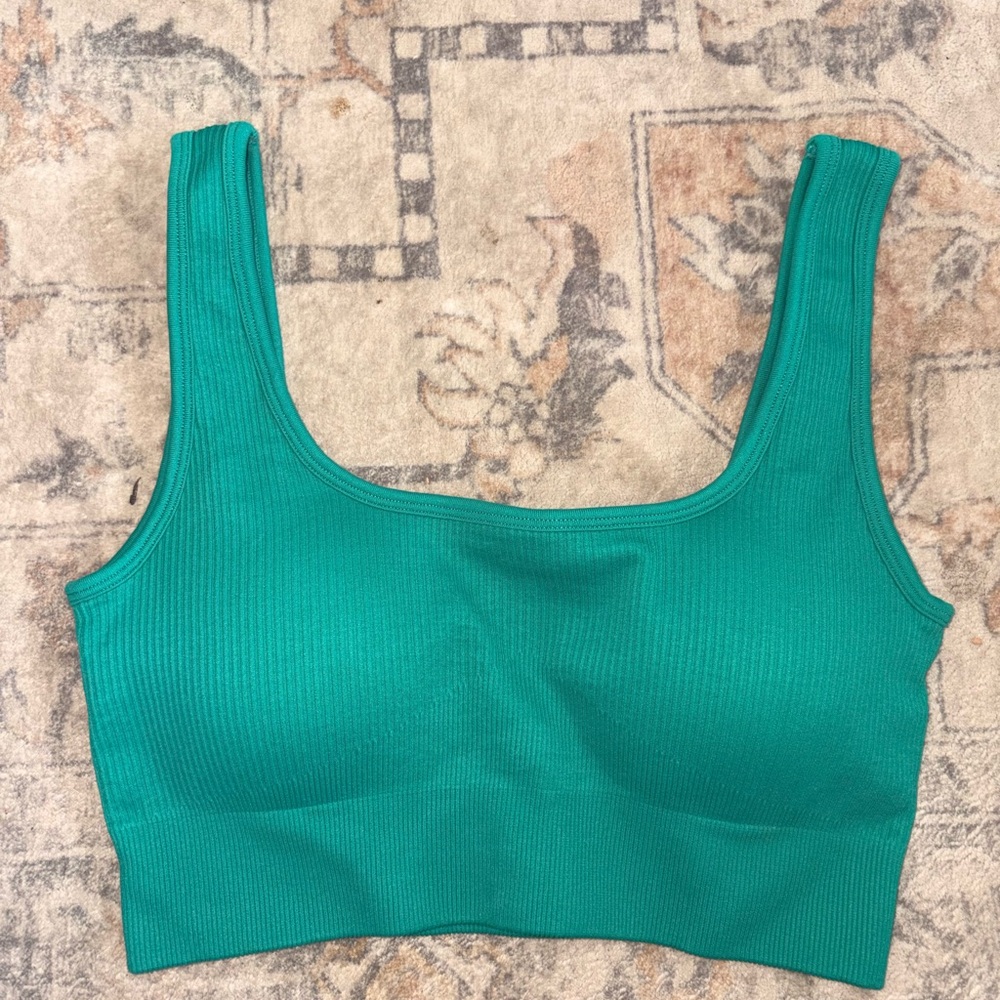 GAP Teal Ribbed Sports Bra